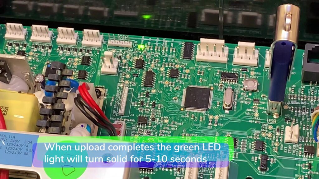 Step 4.5 Green LED will turn solid-